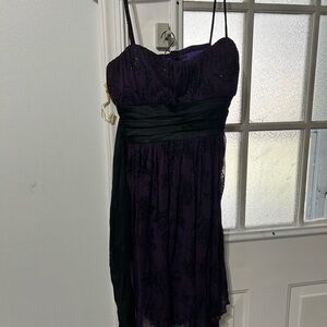 Elegant Purple and Black Dress